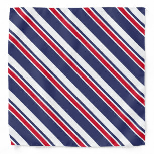 Red White and Blue Nautical Stripes Bandana