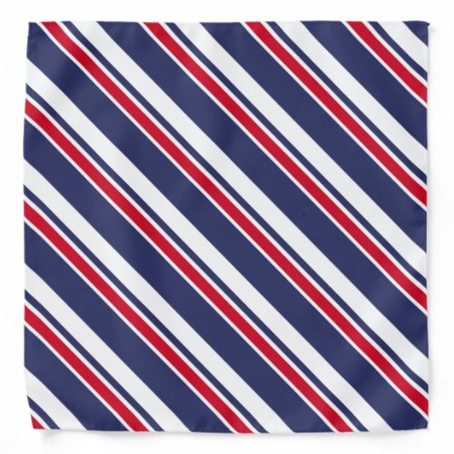 Red White and Blue Nautical Stripes Bandana