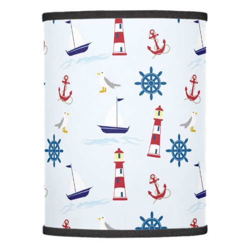 Red White and Blue Nautical Theme Lamp Shade