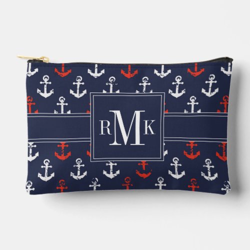 Red White And Blue Navy Pattern Accessory Pouch