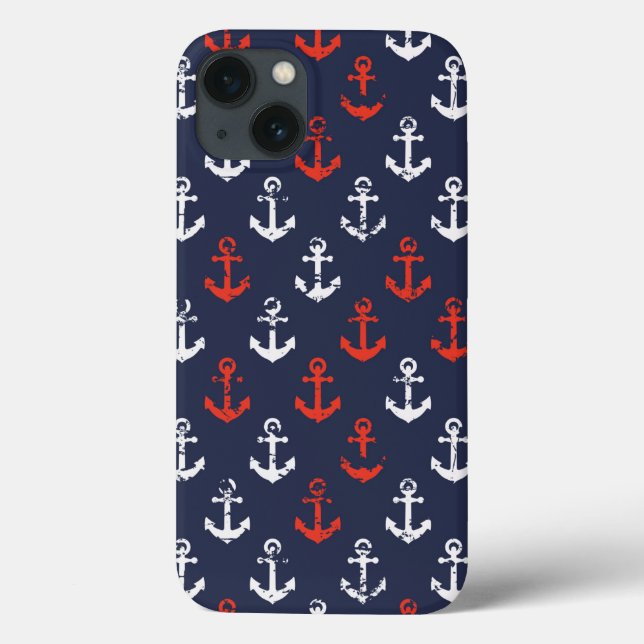 Red White And Blue Navy Pattern Case-Mate iPhone Case (Back)