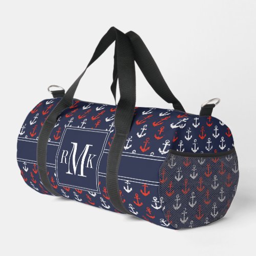 Red White And Blue Navy Pattern Duffle Bag