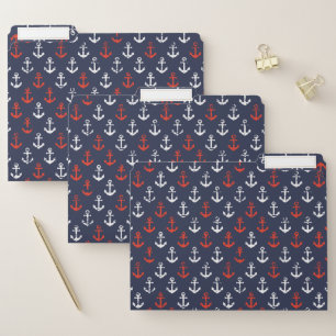 Red White And Blue Navy Pattern File Folder