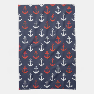 Red White And Blue Navy Pattern Kitchen Towel