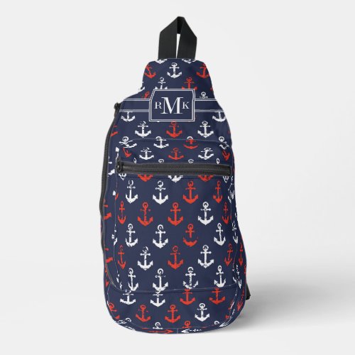 Red White And Blue Navy Pattern Sling Bag