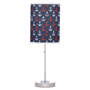 Red White And Blue Navy Pattern Table Lamp