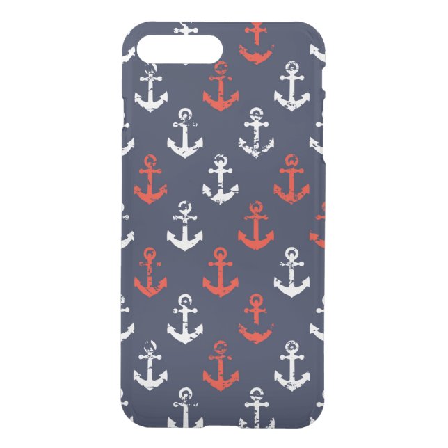 Red White And Blue Navy Pattern Uncommon iPhone Case (Back)