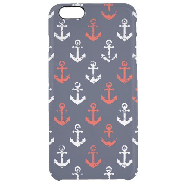 Red White And Blue Navy Pattern Uncommon iPhone Case (Back)