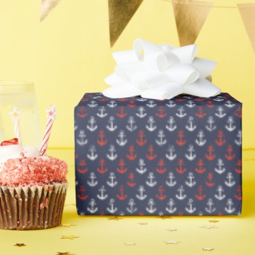 Red White And Blue Navy Pattern Wrapping Paper