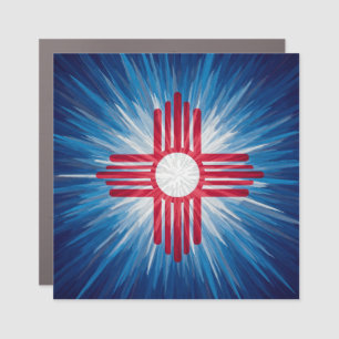 Red White and Blue New Mexico  Car Magnet
