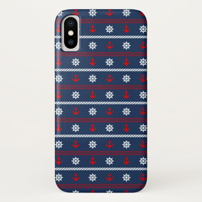 Red White And Blue Ocean Pattern Case-Mate iPhone Case (Back)