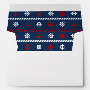 Red White And Blue Ocean Pattern Envelope