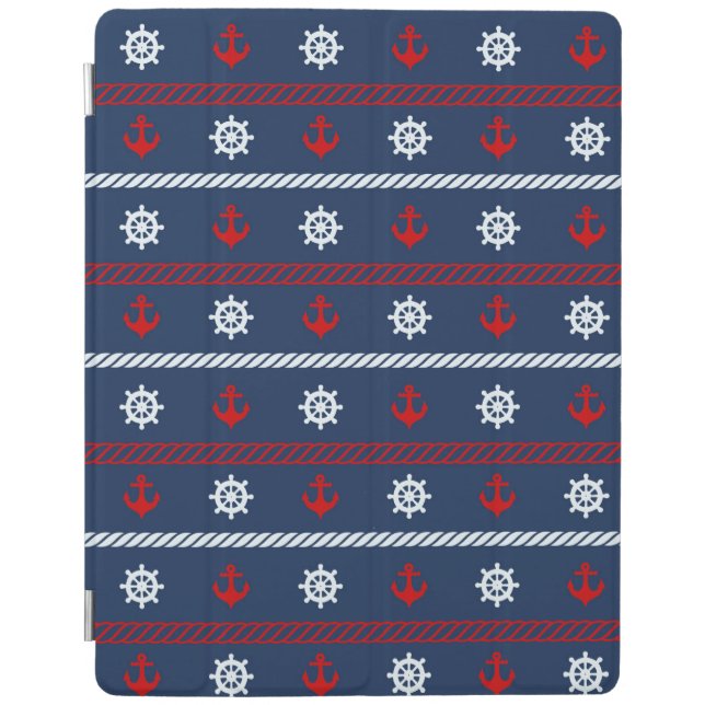 Red White And Blue Ocean Pattern iPad Smart Cover (Front)