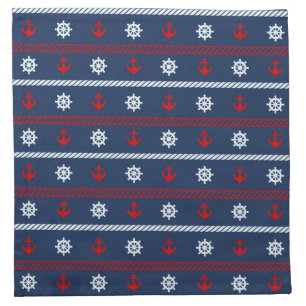 Red White And Blue Ocean Pattern Napkin