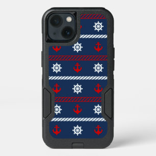 Red White And Blue Ocean Pattern iPhone 13 Case