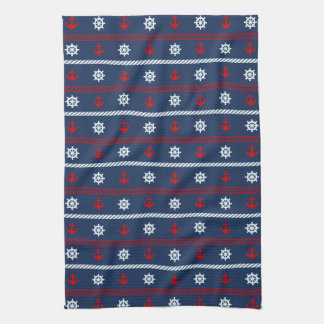 Red White And Blue Ocean Pattern Towel