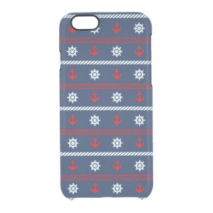 Red White And Blue Ocean Pattern Clear iPhone 6/6S Case