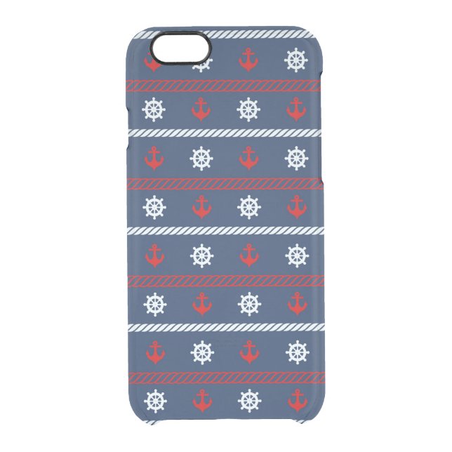 Red White And Blue Ocean Pattern Uncommon iPhone Case (Back)