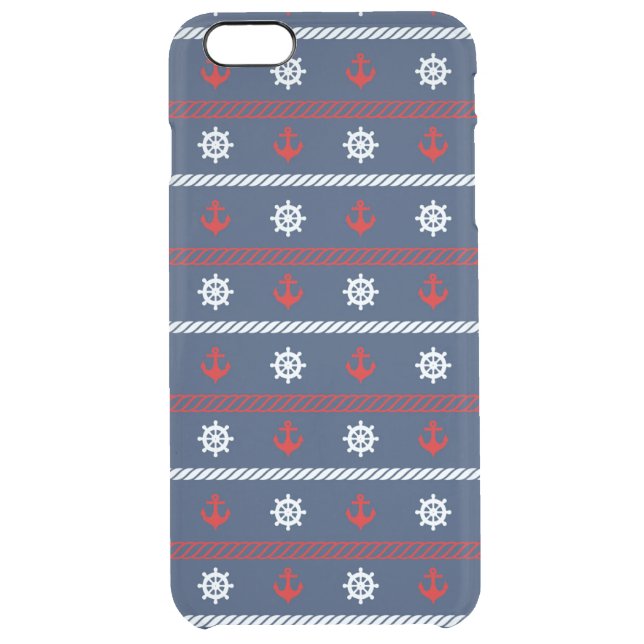 Red White And Blue Ocean Pattern Uncommon iPhone Case (Back)