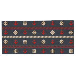 Red White And Blue Ocean Pattern Wood Flash Drive