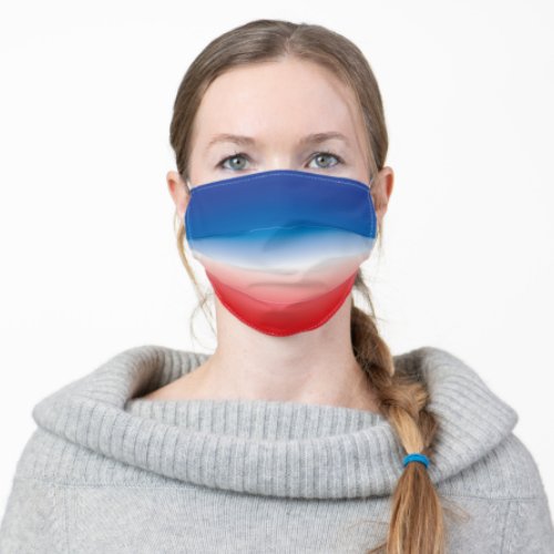 Red White and Blue Ombre Gradient Adult Cloth Face Mask