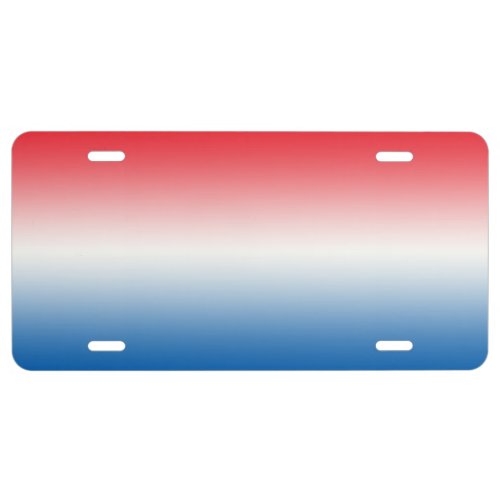 Red White And Blue Ombre License Plate