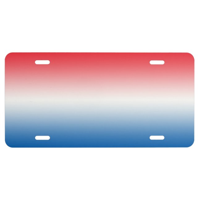 “Red White And Blue Ombre” License Plate (Front)