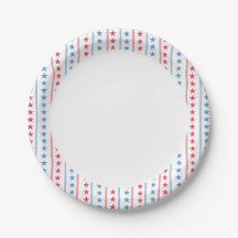 Red White and Blue party plates