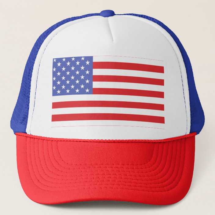 Red, White and Blue Patriotic American Flag Trucker Hat | Zazzle.com
