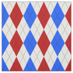 Red, White and Blue Patriotic Argyle Pattern Fabric