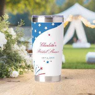 Red White and Blue Patriotic Bridal Shower Insulated Tumbler