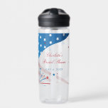 Red White and Blue Patriotic Bridal Shower Water Bottle<br><div class="desc">Bring out the bbq and dust it off in time for your 4th of July summer bridal shower party with your besties. Add some style to your shower with this red, white and blue Water Bottle featuring a holiday vibe design featuring buntings, fireworks, and the USA flag colors in a...</div>