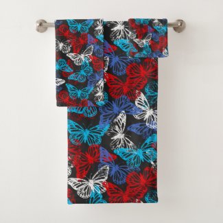Red White and Blue Patriotic Butterfly Pattern