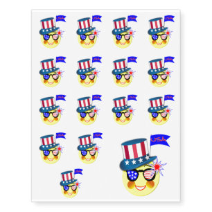 Red White And Blue Patriotic Celebration  Fun Temporary Tattoos
