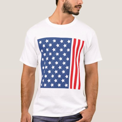 Red White and Blue Patriotic Flag T_Shirt