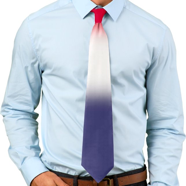 Red White and Blue Patriotic Gradient Neck Tie (Creator Uploaded)
