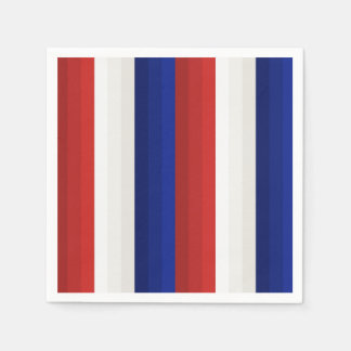 Red White and Blue Patriotic Gradient Stripes Napkins