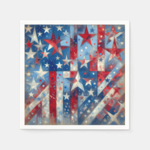 Red, White and Blue Patriotic Independence Day Napkins