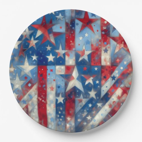 Red White and Blue Patriotic Independence Day Paper Plates
