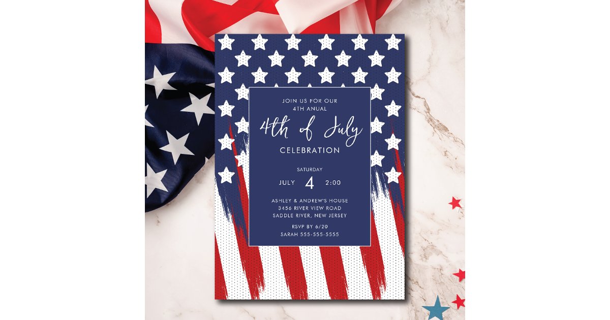 Red White And Blue Patriotic Invitation | Zazzle