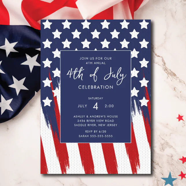 Red White And Blue Patriotic Invitation | Zazzle