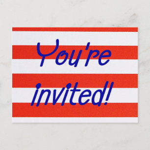 Red, white and blue Patriotic Invitation Postcard