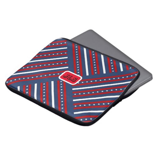 Red white and blue patriotic laptop case