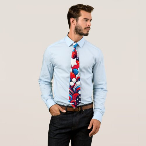 Red White and Blue Patriotic  Neck Tie
