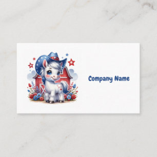 Red, White, and Blue Patriotic Pony Business Card