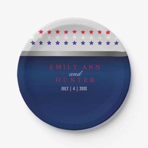Red White and Blue Patriotic Stars Paper Plates