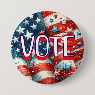 Red, White and Blue Patriotic Vote Button