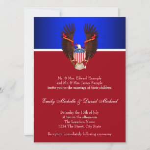 Red, White and Blue Patriotic Wedding Invitations