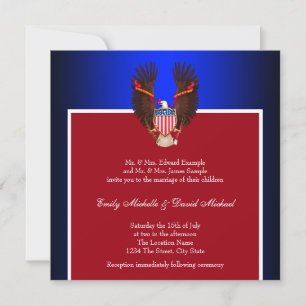 Red, White and Blue Patriotic Wedding Invitations
