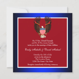 Red, White and Blue Patriotic Wedding Invitations